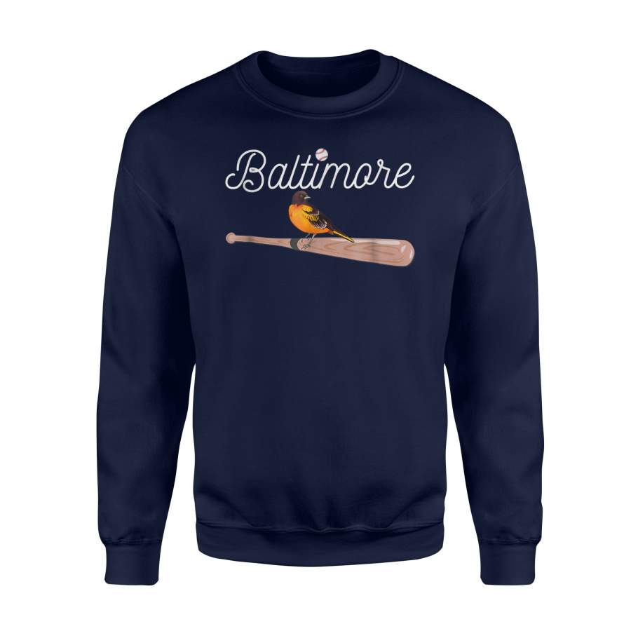 Baltimore Oriole Baseball Bird Mascot Design Sweatshirt