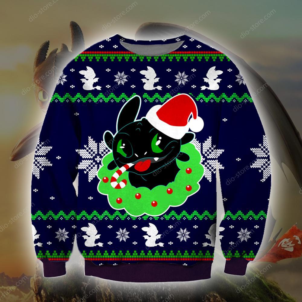Toothless Knitting Pattern 3D Print Ugly Christmas Sweater 2023 Hoodie All Over Printed Cint10717