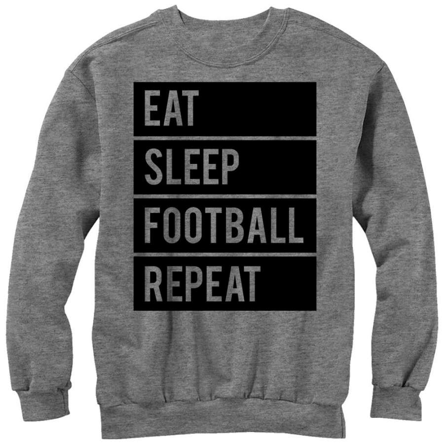 CHIN UP Women’s Eat Sleep Football Repeat  Sweatshirt Athletic Heather