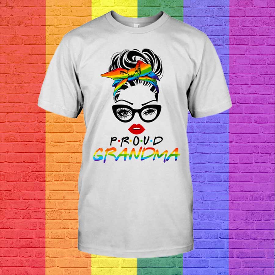 Cute Wink Eyes Lady Proud Grandma Lgbt Gay Pride Month T Shirt, Lesbian Shirts