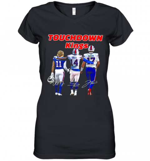 Touchdown Kings Buffalo Bills Diggs Allen Beasley Signatures Women’S V-Neck T-Shirt