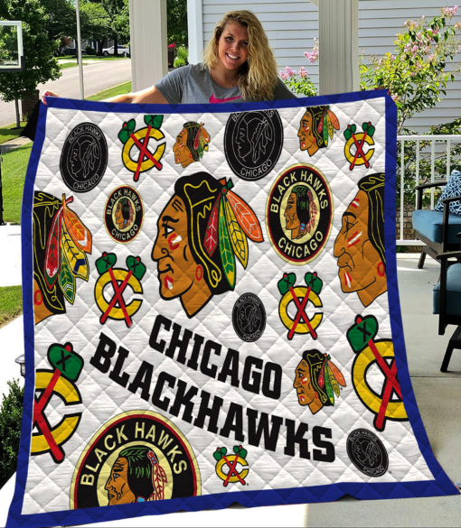 Chicago Blackhawks Quilt Blanket H98 A1