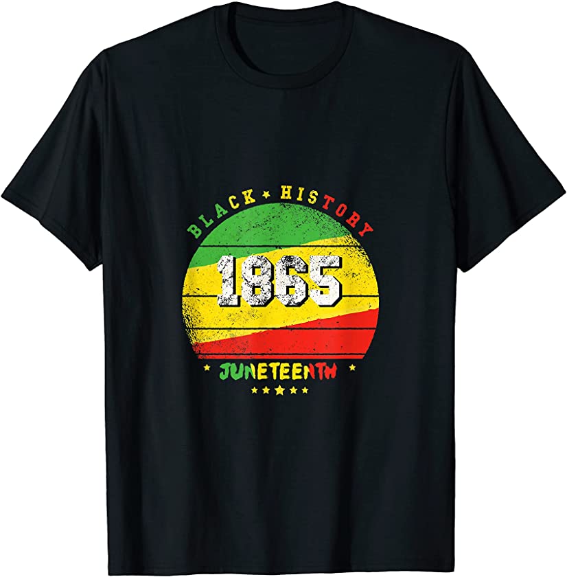 Retro Juneteenth Ancestors Black African American Flag T-Shirt