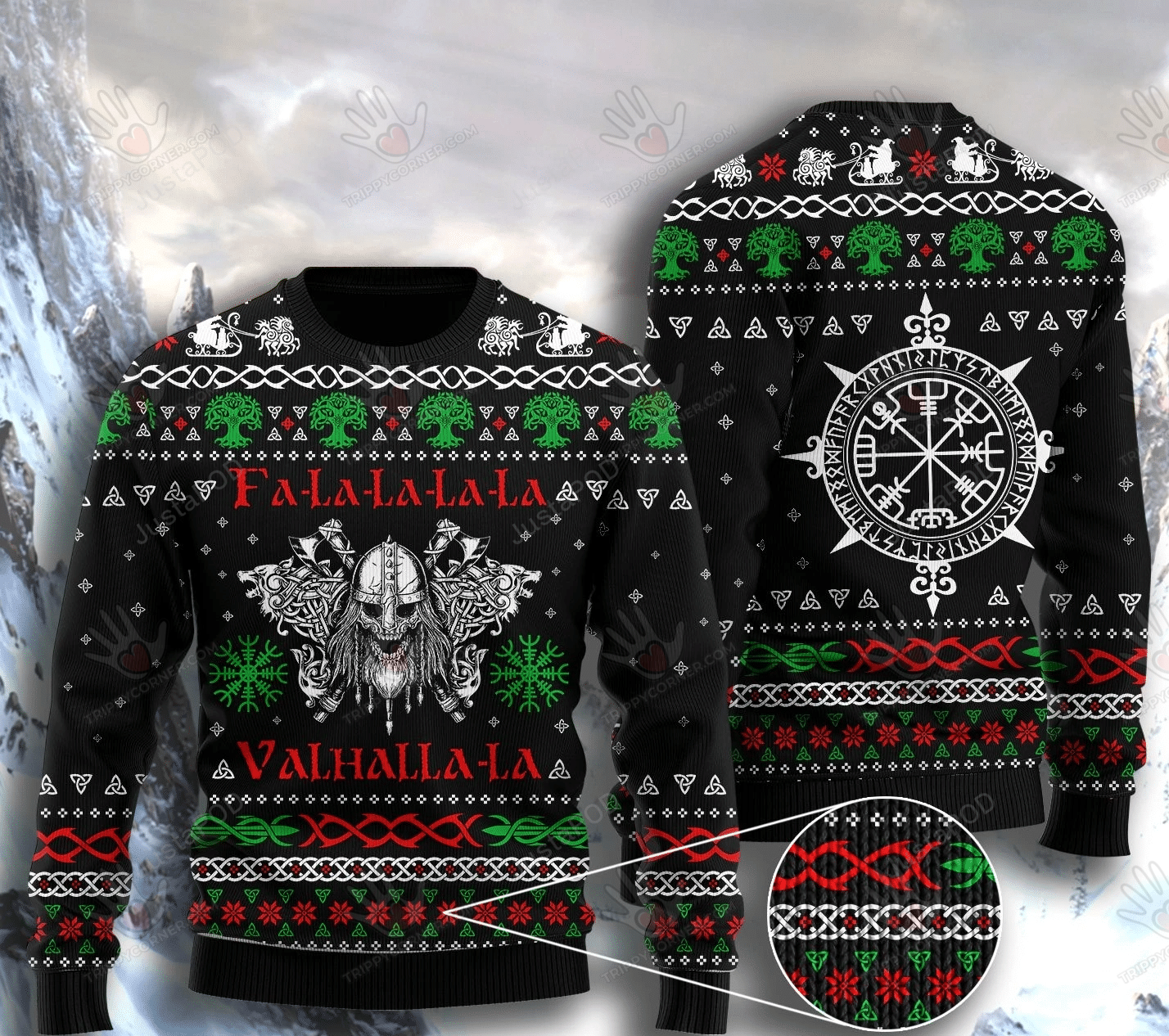 Viking Ugly Christmas Sweater, All Over Print Sweatshirt, Ugly Sweater,… Ugly Sweater Christmas Gift