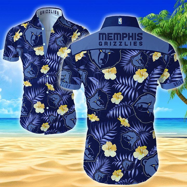 Nba Memphis Grizzlies Tropical Flowers Trendy Hawaiian Shirt Aloha Shirt