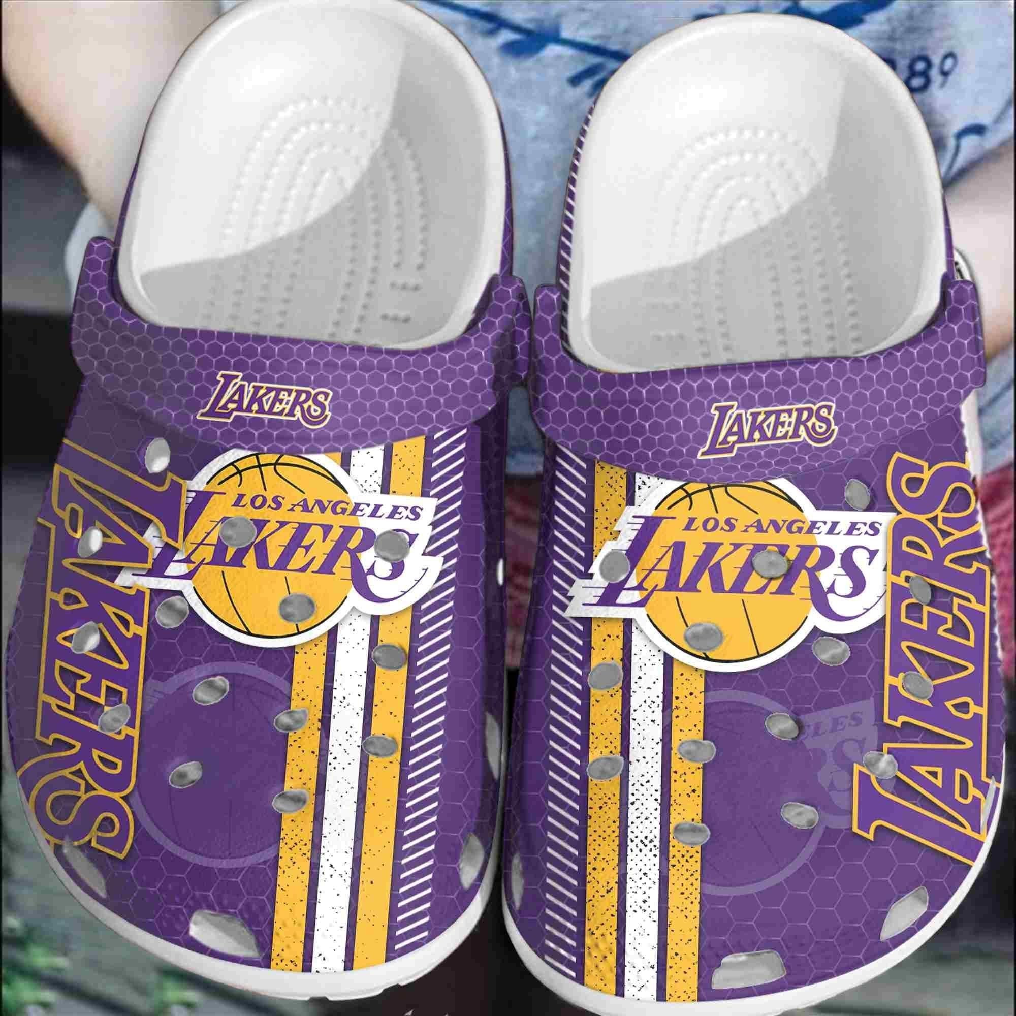 Los Angeles Lakers Basketball Club Clogs Shoes Crocss Comfortable Crocband For Men Women