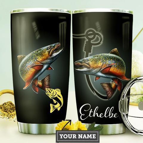 Trout Fishing Personalized Stainless Steel Tumbler, Personalized Tumblers, Tumbler Cups, Custom Tumblers