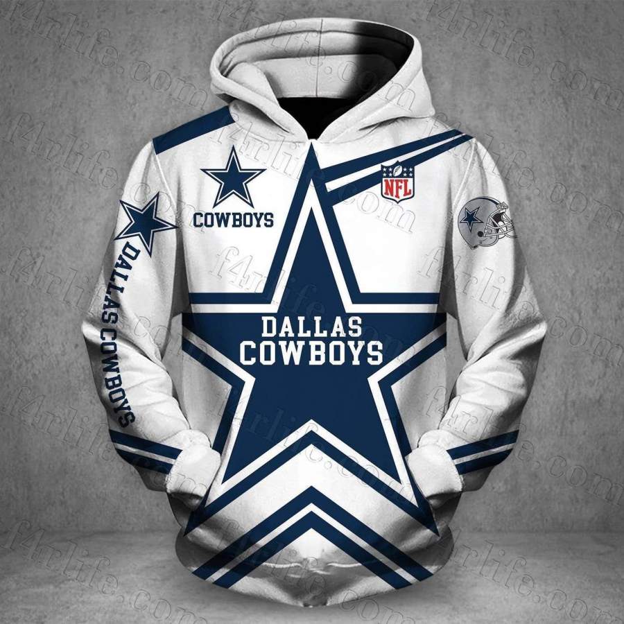 Dallas Cowboys Love Hoodie 3D Style837 All Over Printed