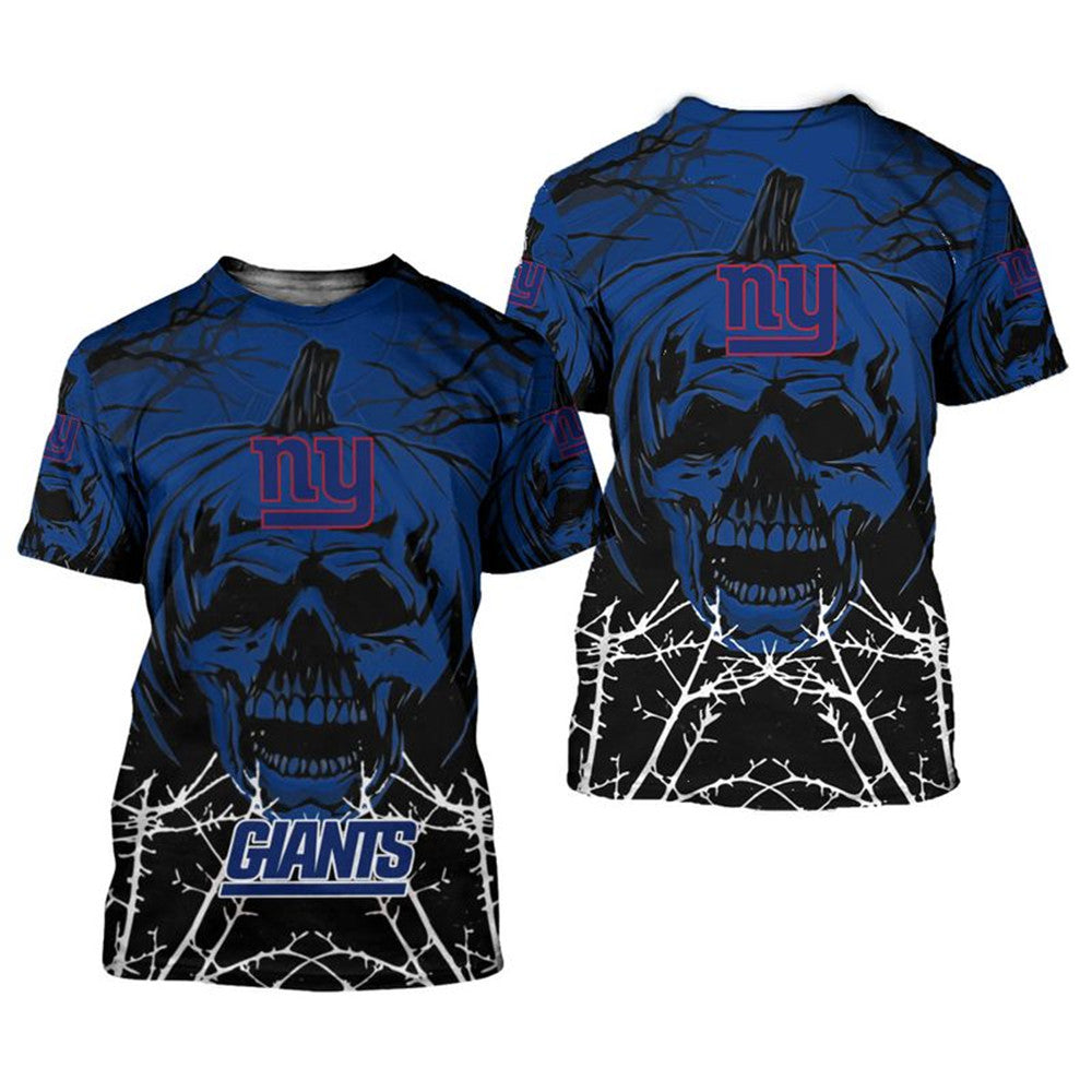 New York Giants Pumpkin Skull T-Shirt