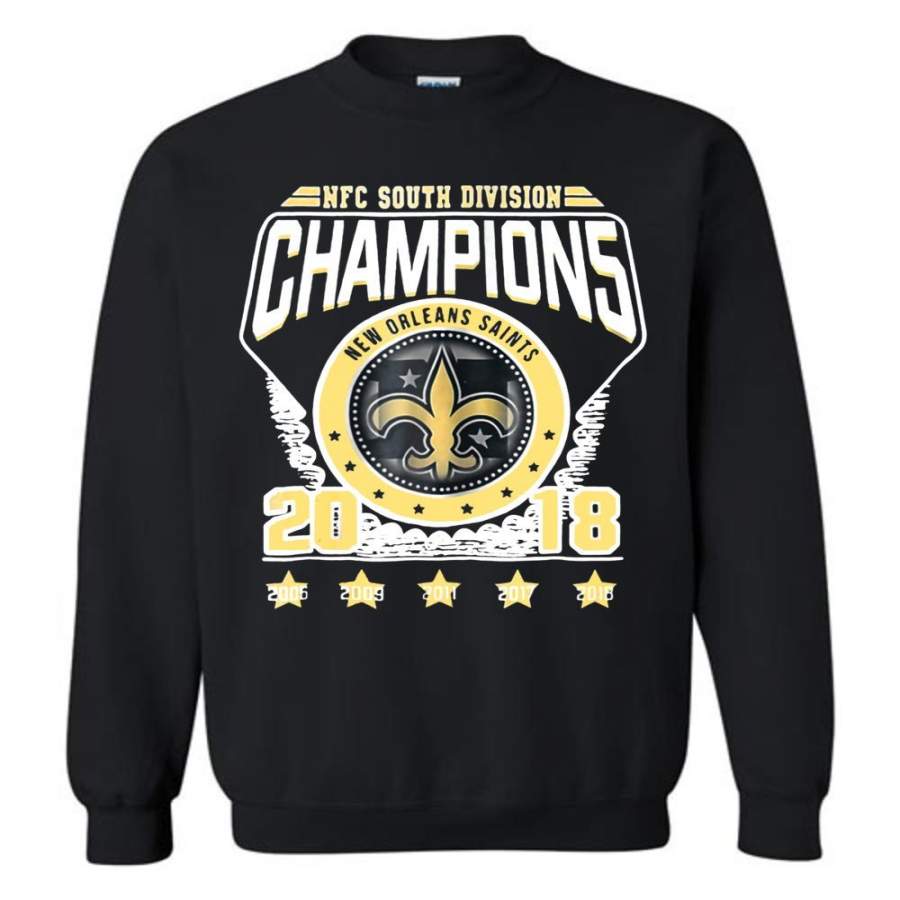 NFC South Division Champions 2018 New Orleans Saints Sweatshirt