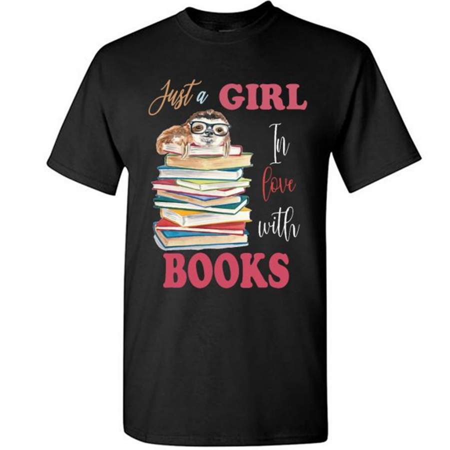 Just A Girl In Love With Books Classic Vintage Design – Gildan Short Sleeve Shirt