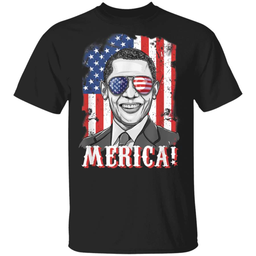 4th of July Merica Obama Shirt Gifts Women Men Vintage Flag TShirt