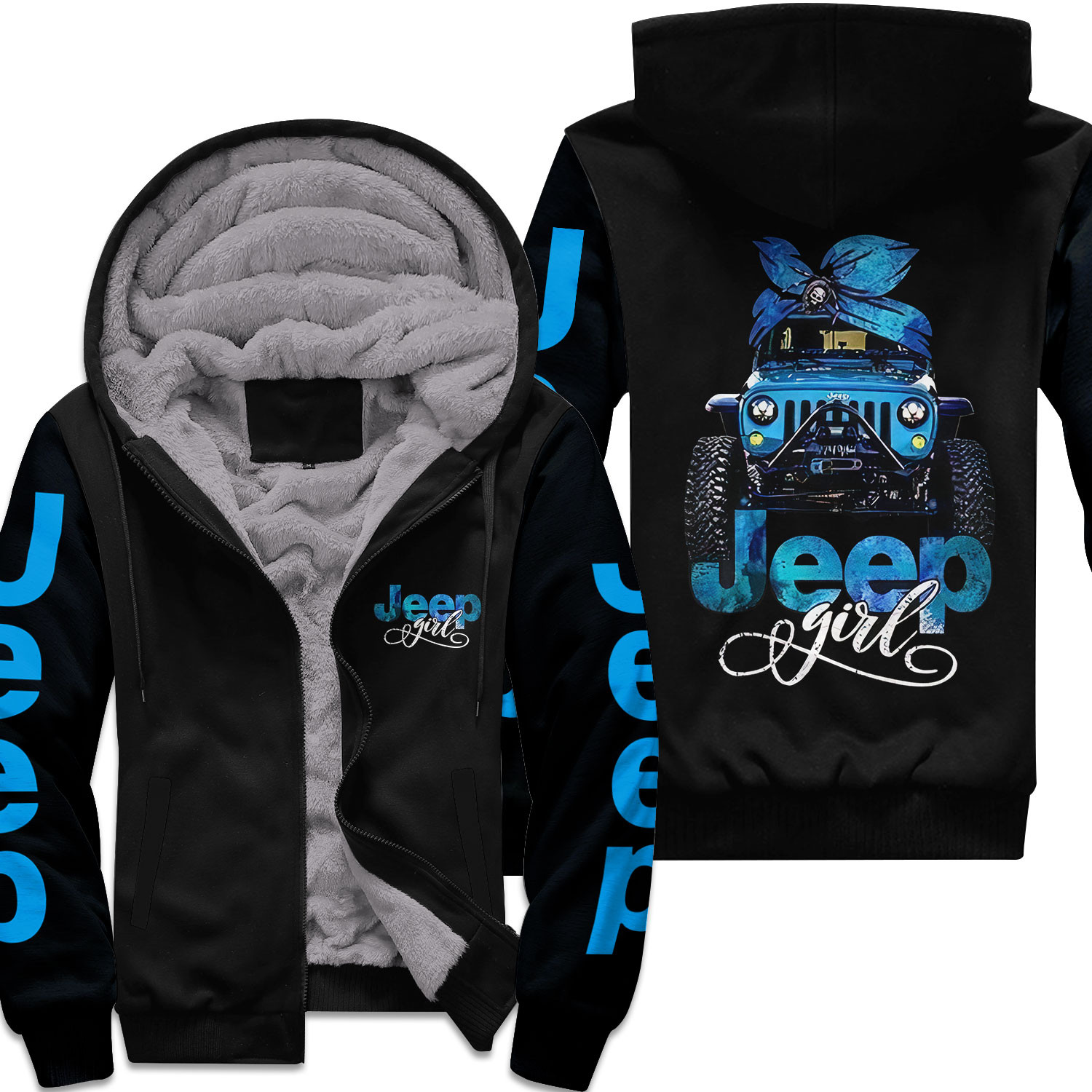 Blue Jp Girl Fleece Hoodie #231121H