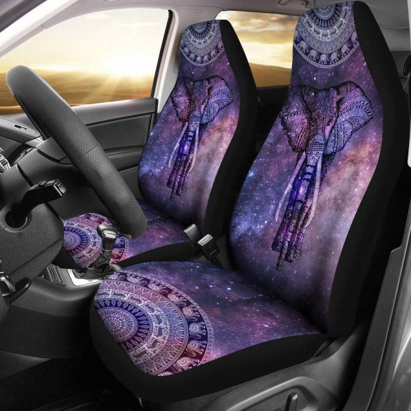 Neon Elephant Car Seat Covers Set of 2