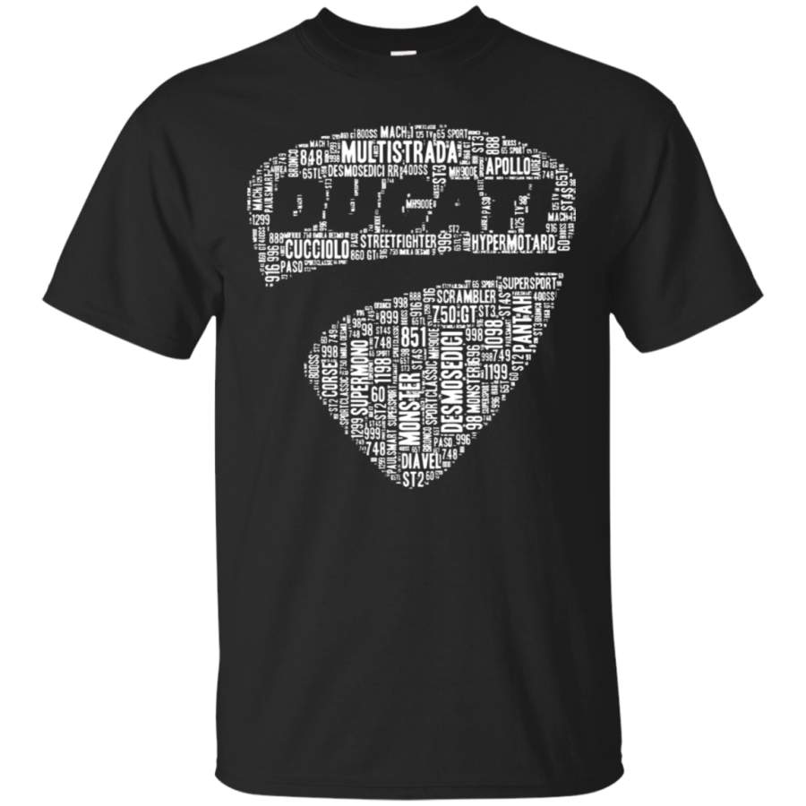 AGR Ducati Logo All Car Series Model Names Puzzle T-Shirt