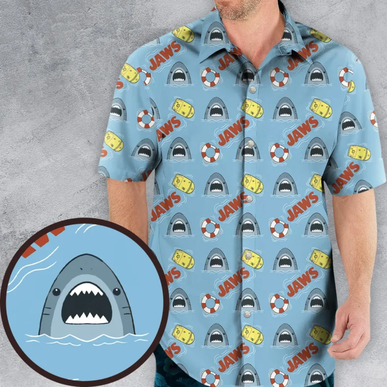 Beach Ready Jaws Shark Hawaiian Shirt
