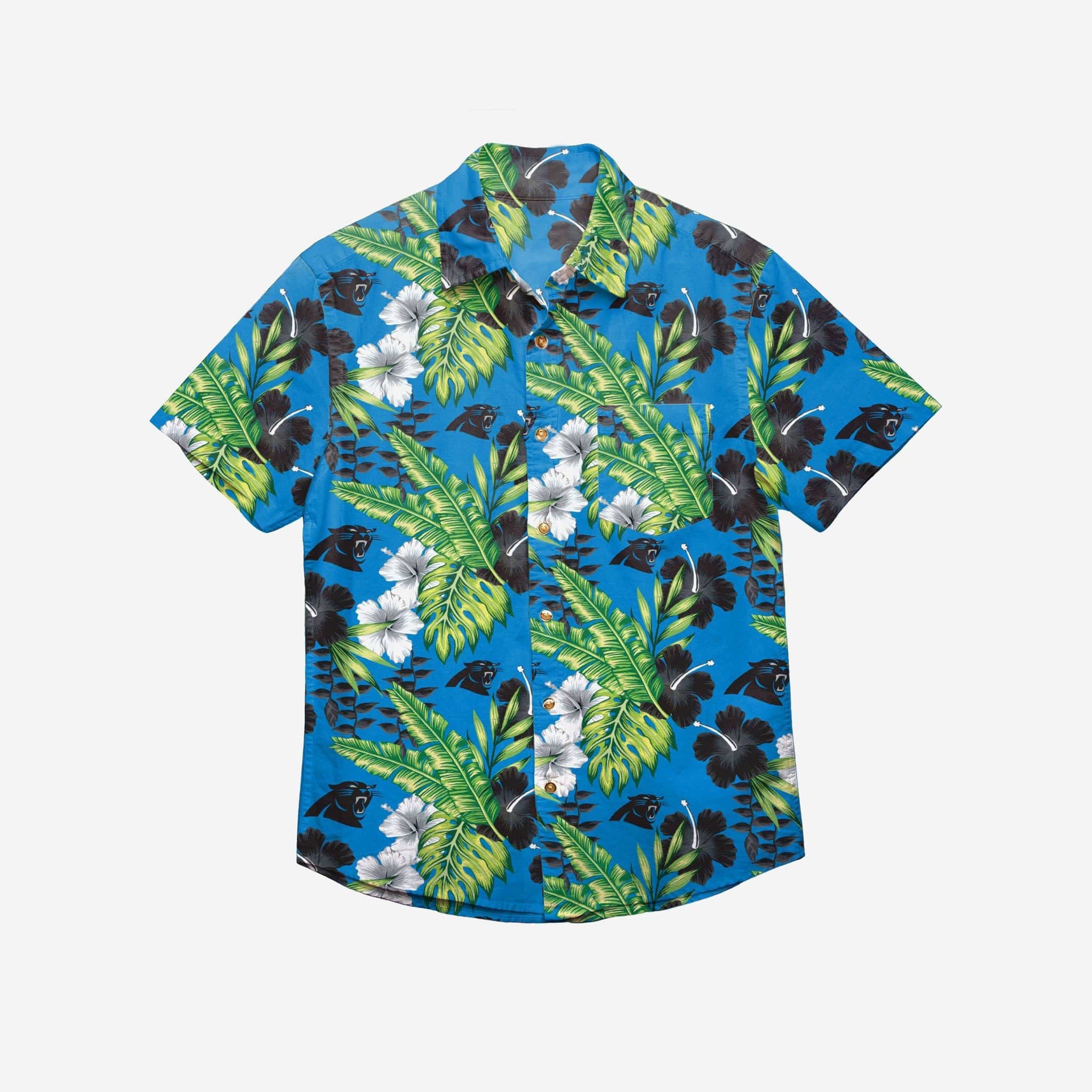 Carolina Panthers Floral Button Up Hawaii Shirt Ha77235