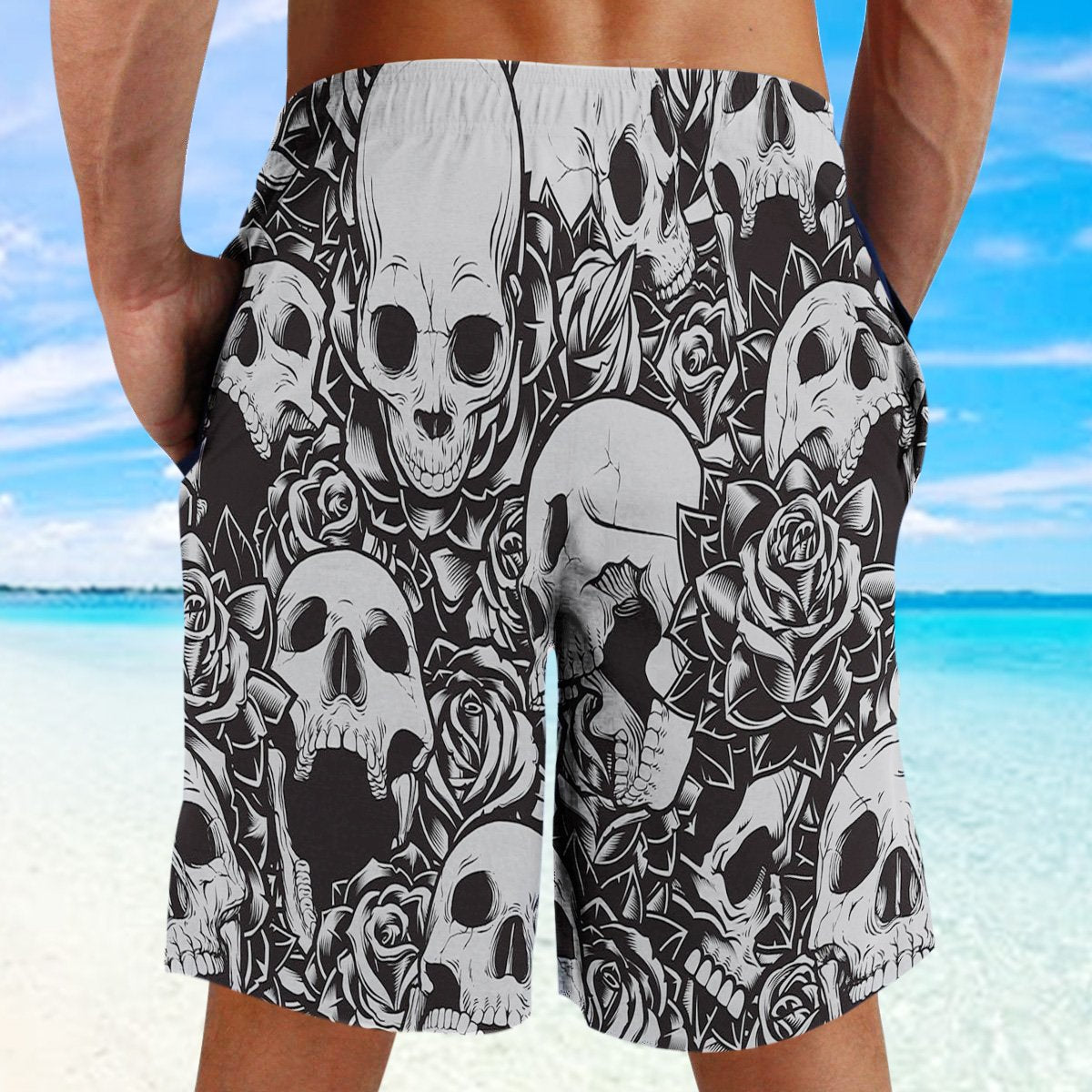 Skull 27 Hawaii Beach Shorts Colorful S Ha3083