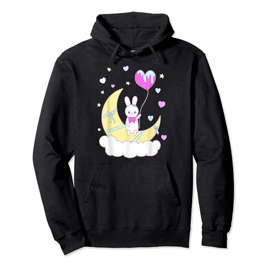 Yume Kawaii Fashion Nu Goth Bunny on the moon Clothing Hoodie Premium Tee