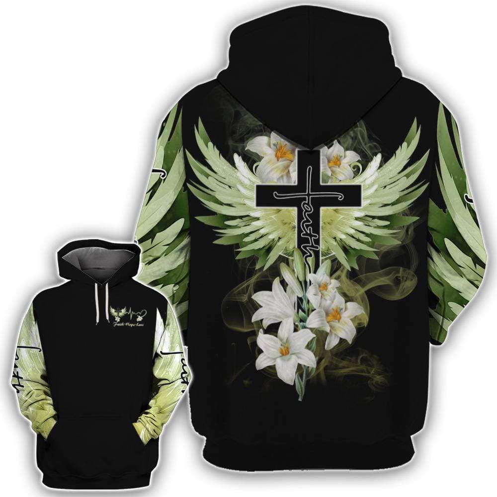 Lily Flower Faith and Cross Hoodie or Legging #Va