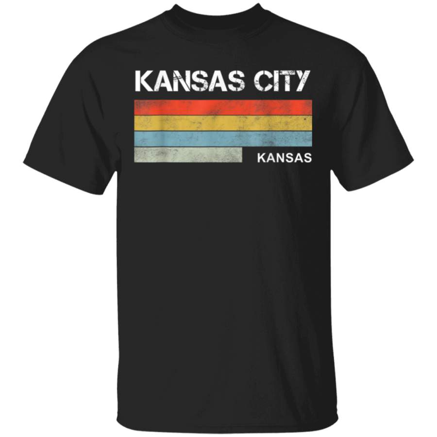 Kansas City Kansas Vintage 80s KS Retro Sunset gift TShirt