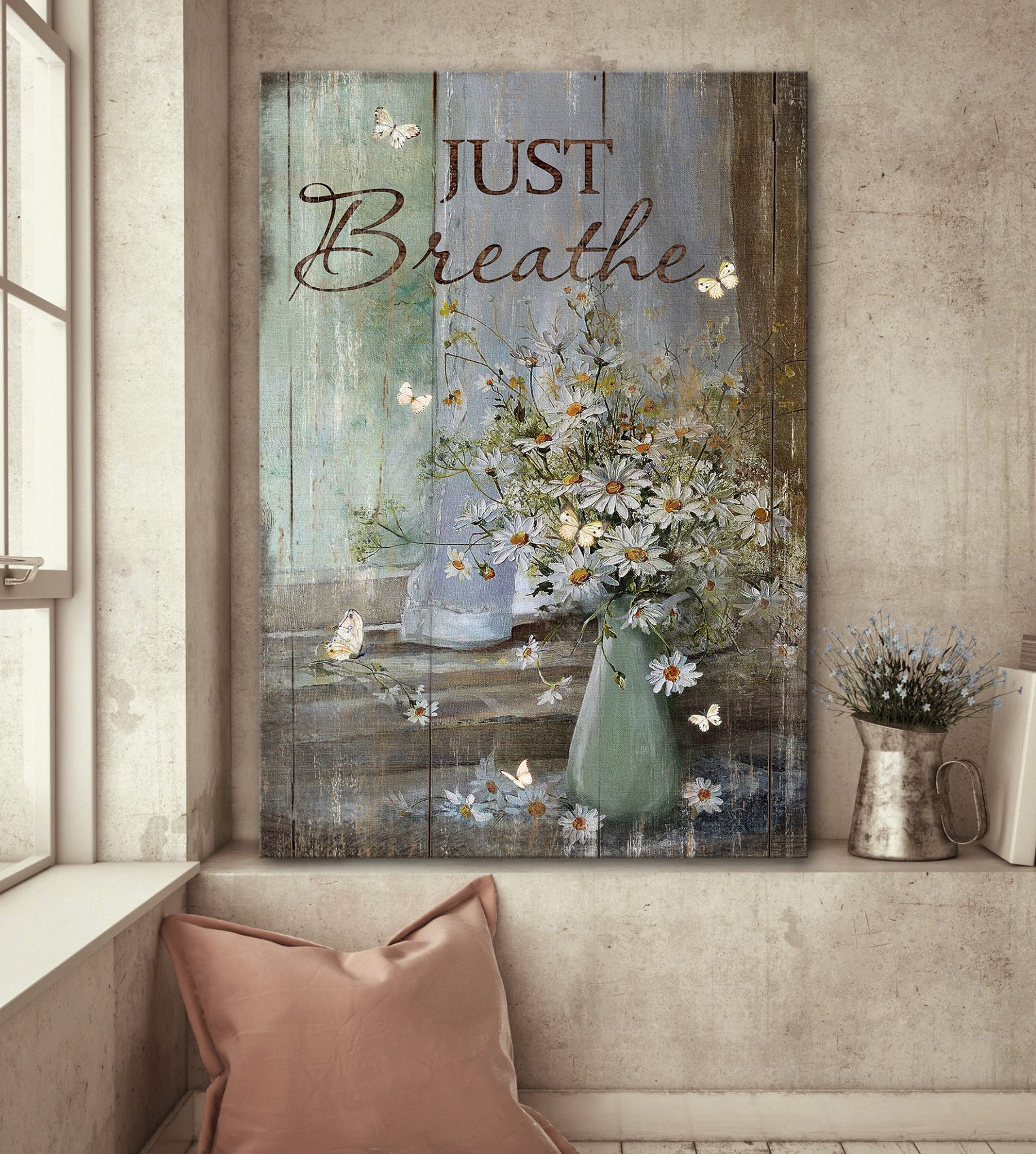 Just Breathe – Daisy Flower, Jesus Canvas And Poster Cm 195