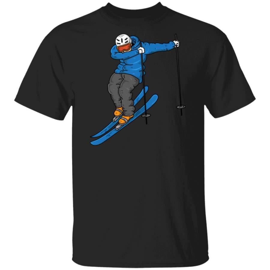 Dabbing Skier Cute Downhill Skiing Racer Funny Dab Ski Gift Long Sleeve T-Shirt