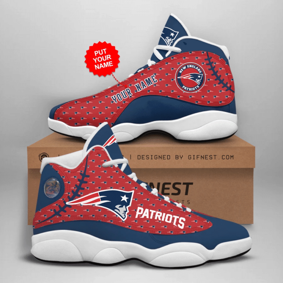 New England Patriots Design Personalized Air Jordan 13 Printing Shoes Sneaker