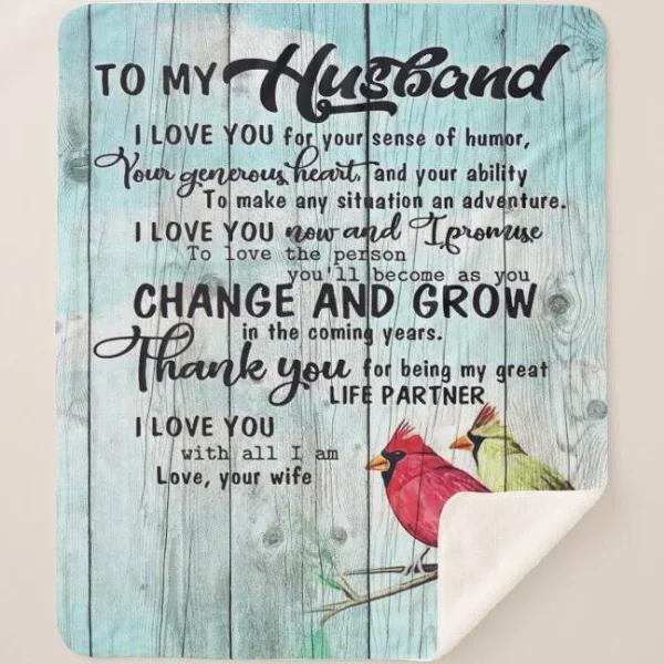 To My Husband I Love You For Your Sense Of Humor Fleece Blanket Gift For Husband From Wife Home Decor Bedding Couch Sofa Soft And Comfy Cozy