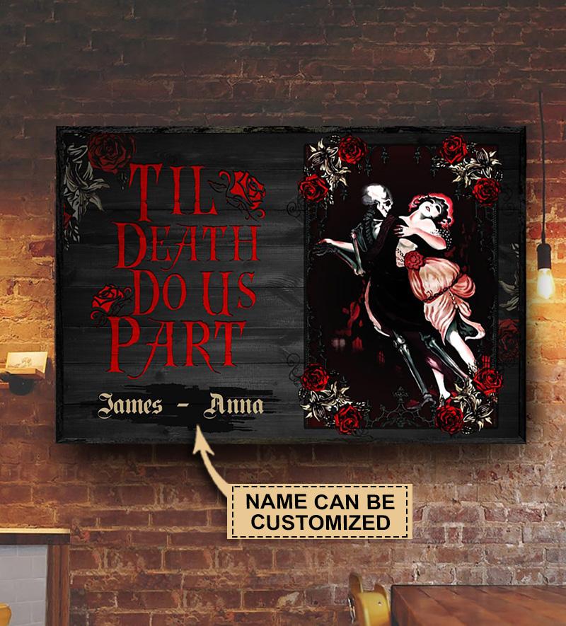 Personalized Canvas, Custom Canvas Prints Dancing Skeleton Couple Poster Print, Canvas Poster Wall Art, Canvas Print Wall Decor