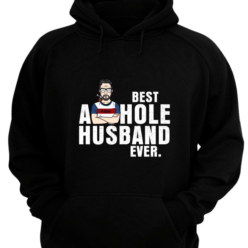 Trendingpersonalized Best A Hole Husban Ever Customized Hoodie