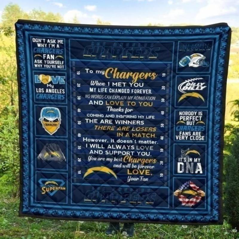 To My Los Angeles Chargers Quilt Blanket Football Fan Gift Idea MN09