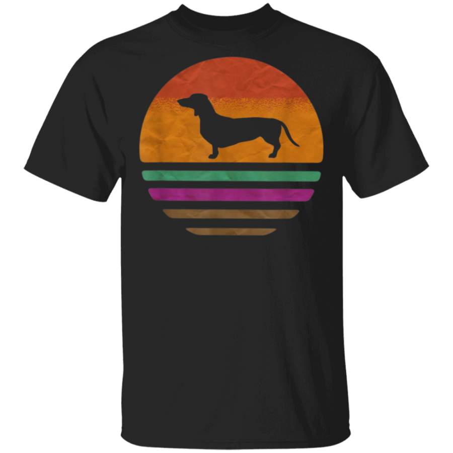 Vintage Dachshund Shirt Retro 70s Sunset dog Men Women Gift TShirt