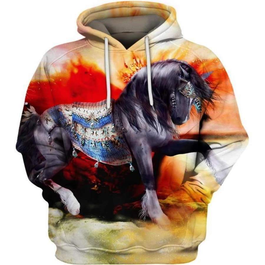 3D All Over Print Horse Hoodie NM120807