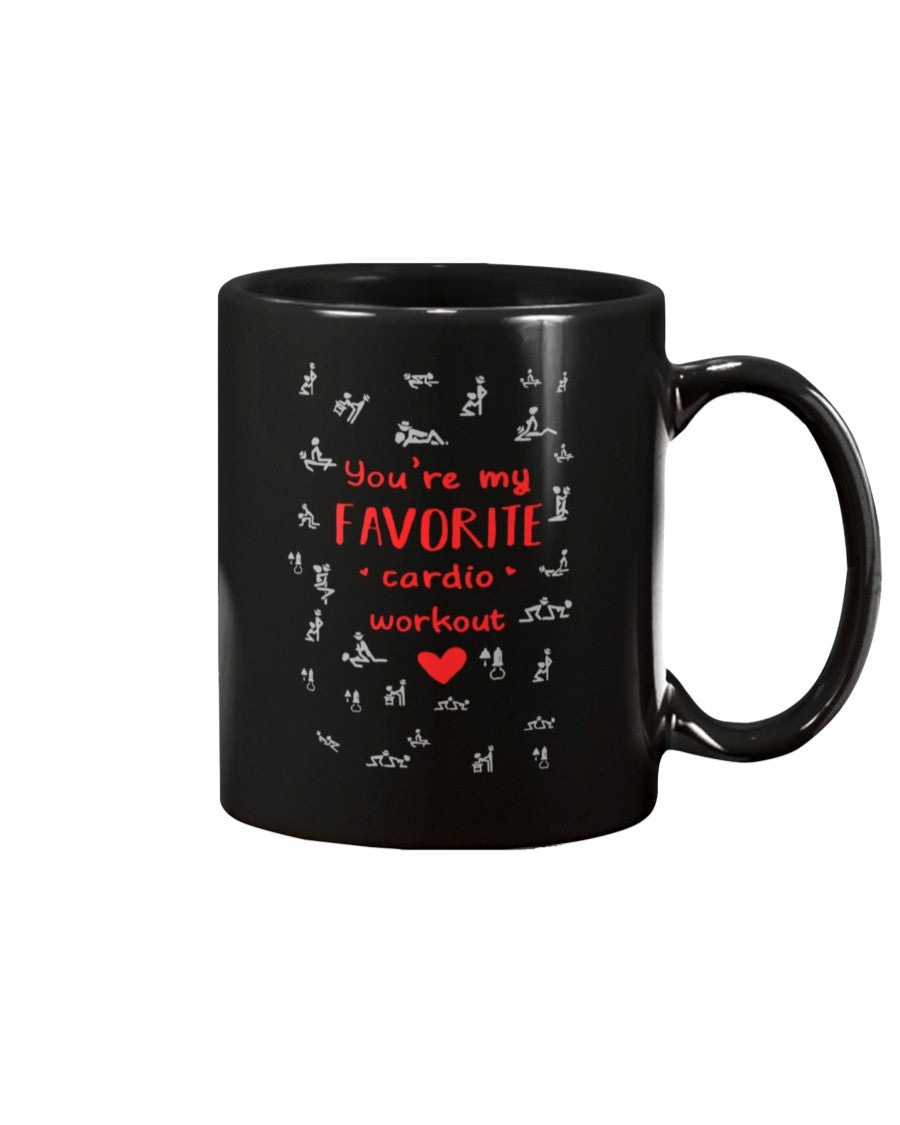 You’Re My Favorite Cardio Workout Happy Valentine’S Day Black Mugs