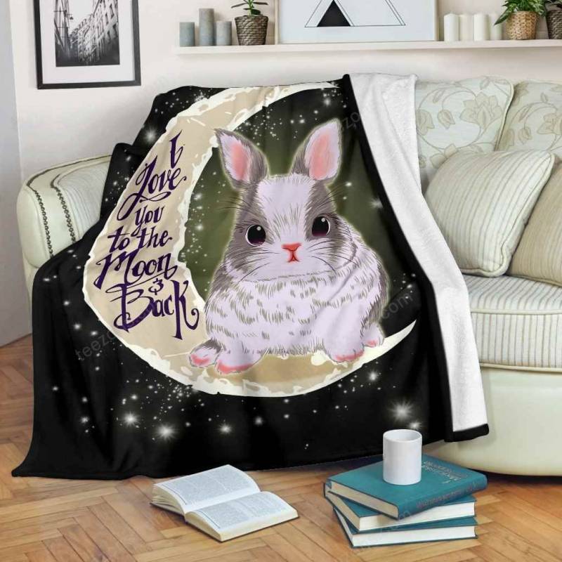 Rabbit Moon Fleece Blanket