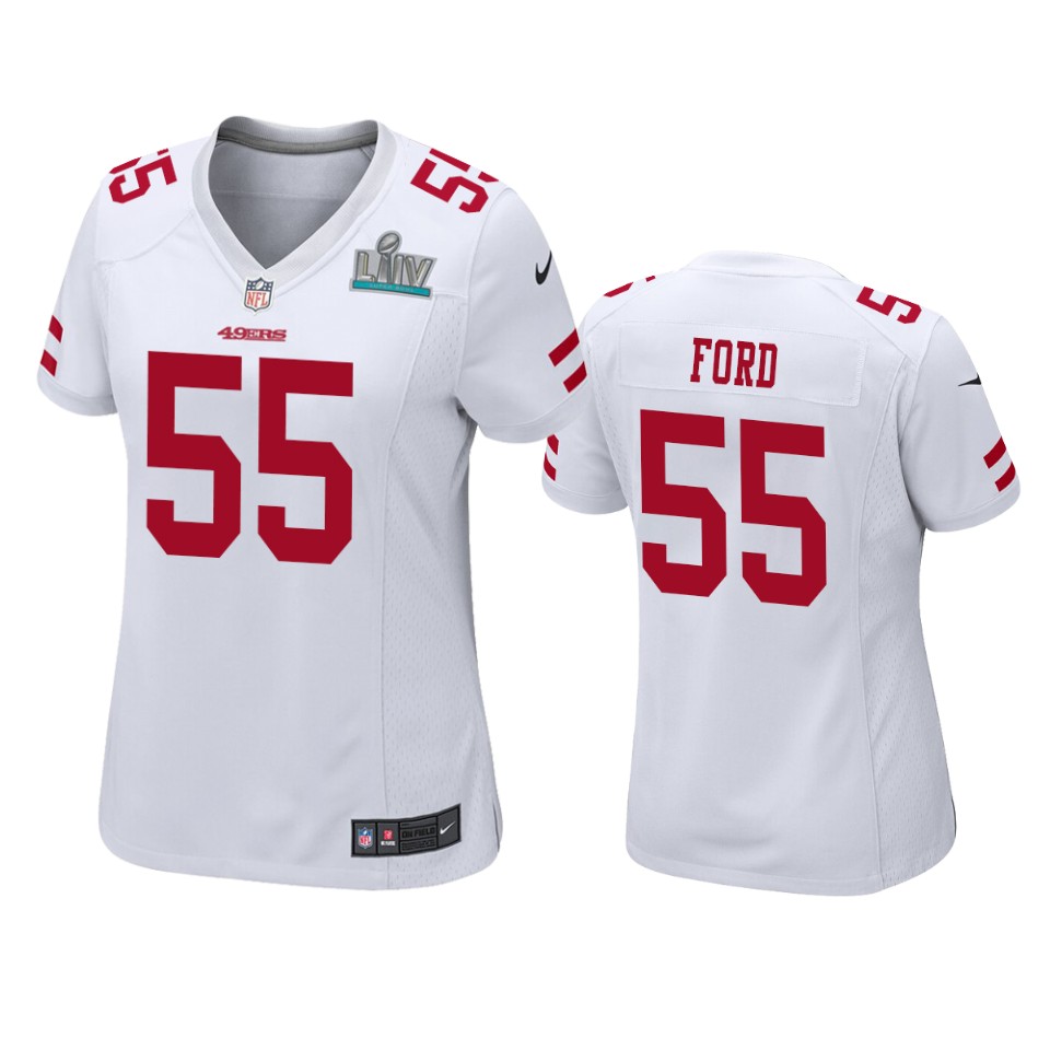 Womens San Francisco 49ers Dee Ford White Super Bowl Liv Game Jersey