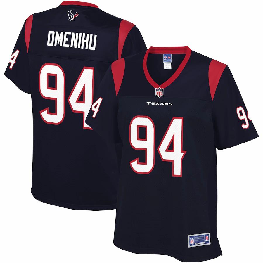 Charles Omenihu Houston Texans NFL Pro Line Womens Team Player Jersey – Navy