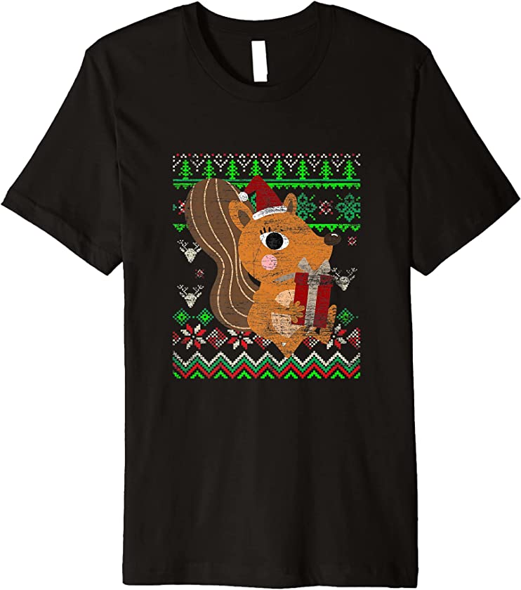 Ugly Christmas Squirrel Premium T-Shirt