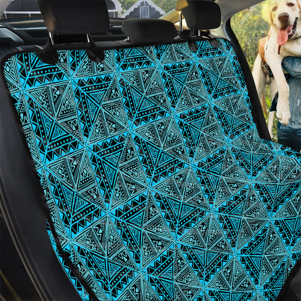 Turquoise African Ethnic Pattern Print Pet Car Back Seat Cover