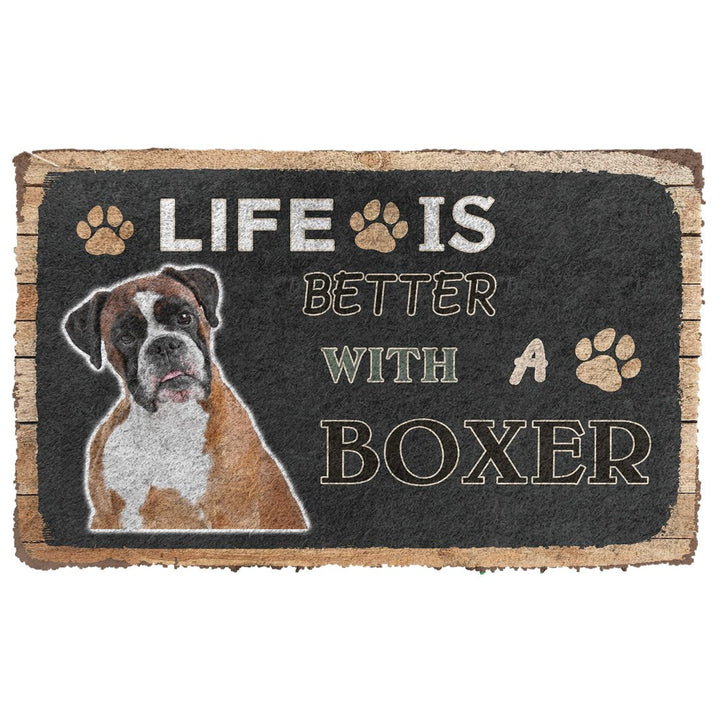 Waybackapparel Life Is Better With A Boxer Custom  3D Doormat