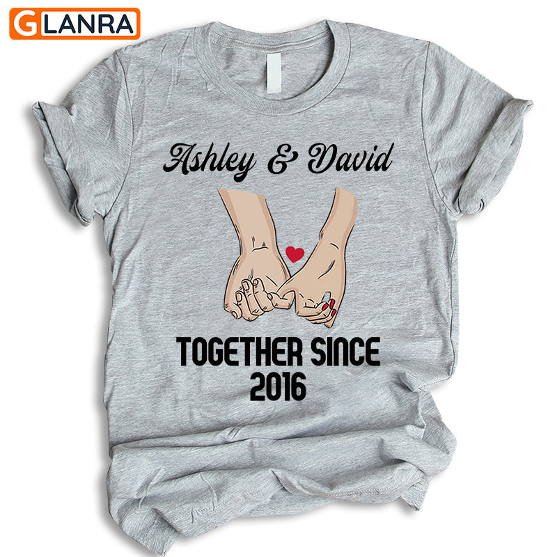 Personalized Together Since Year Shirt, Custom Couple Shirt, Cute Couple Shirt, T-Shirt, Tee, Hoodie, Unisex, Sweater, Sweatshirt