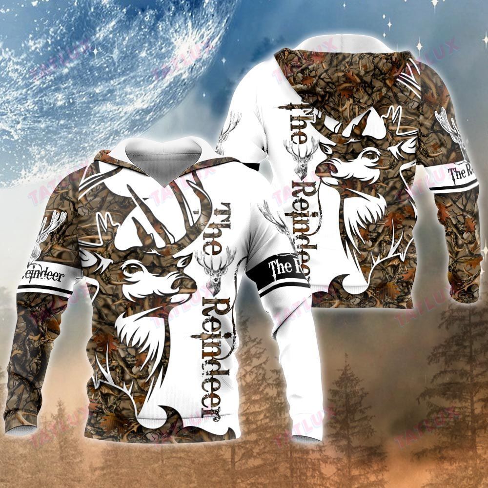 Wild Animal Face Reindeer 3D All Over Printed Shirt, Sweatshirt, Hoodie, Bomber Jacket Size S – 5Xl