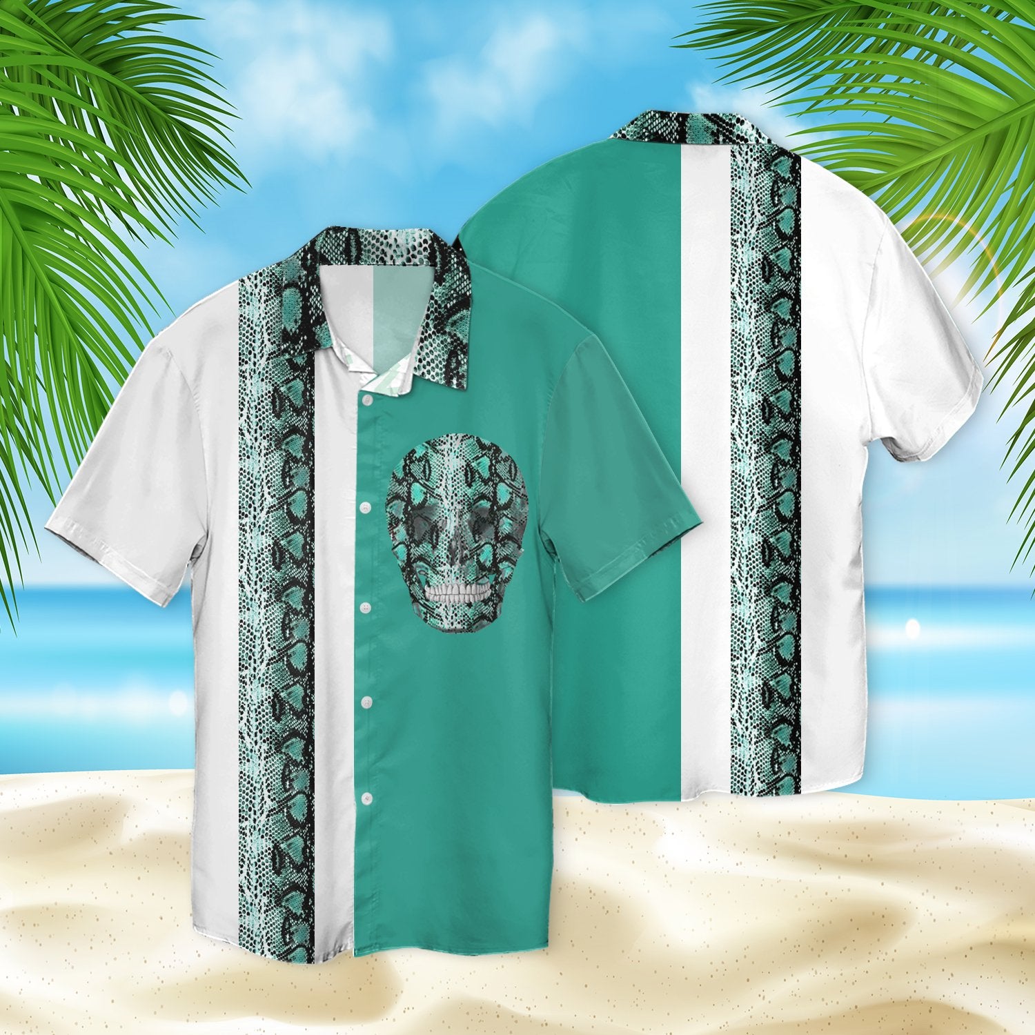 Skull Snake Skin Hawaii Shirt Ha63274