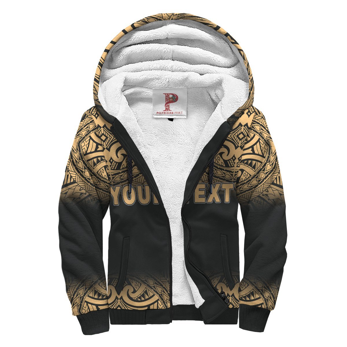 Tonga Polynesian  Personalised Custom Sherpa Hoodie – Gold Fog – BN12