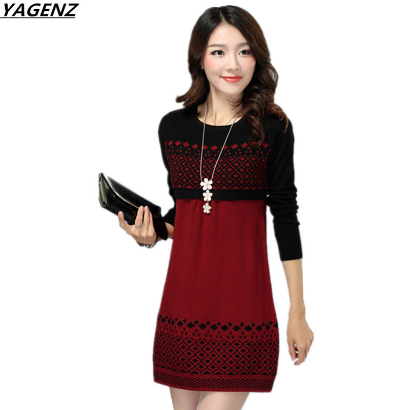 Autumn Winter Dress Women New Knit Pullover Sweater Ladies Sexy Short Dress Loose Bottom Sweater Female Knitwear Jumper Dress alx