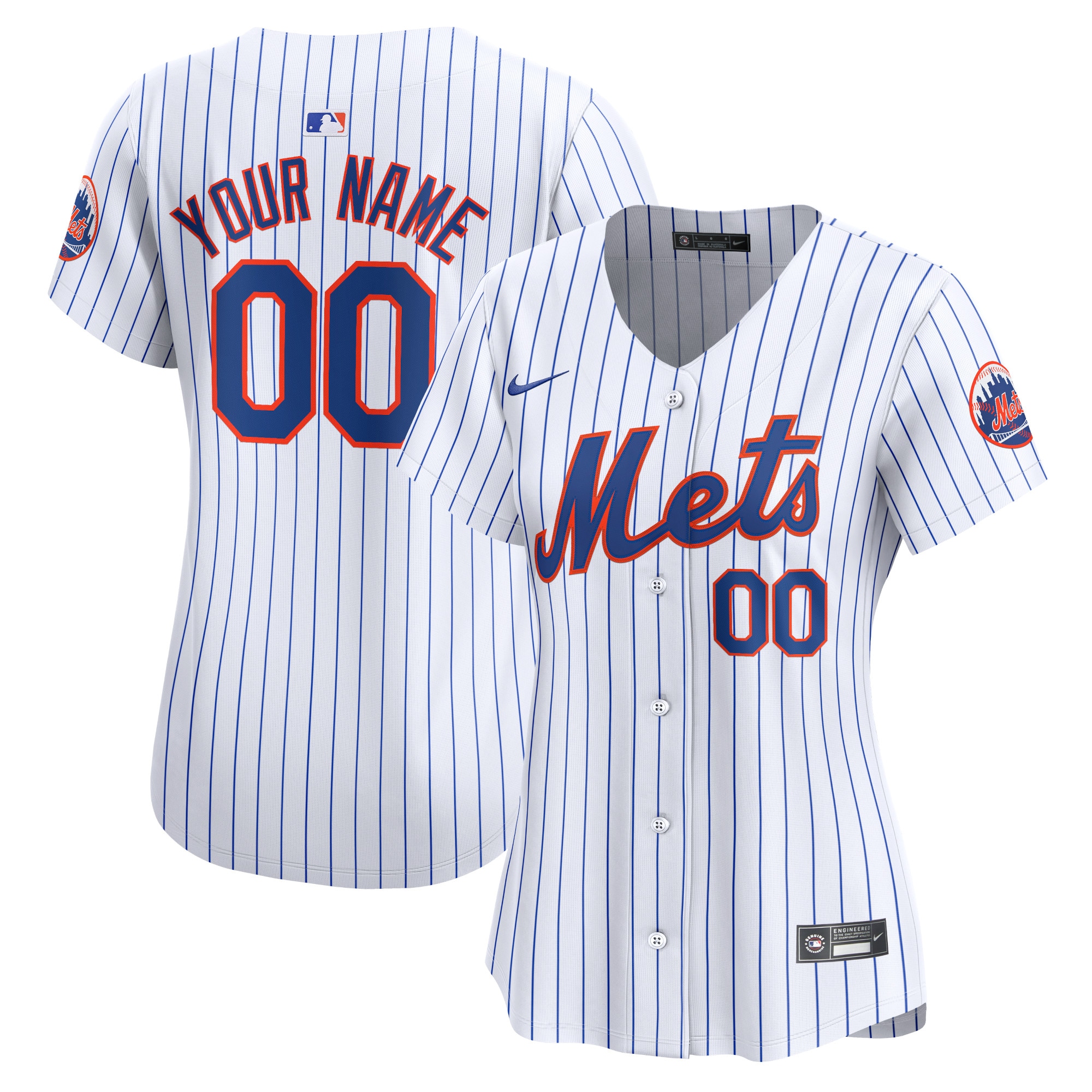 New York Mets Women's Home Limited Custom Jersey – White