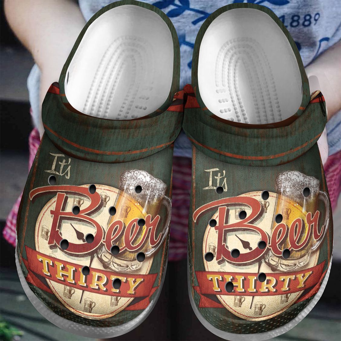 Beer Personalized Clog, Custom Name, Text, Color, Number Fashion Style For Women, Men, Kid, Print 3D It’S Beer Thirty