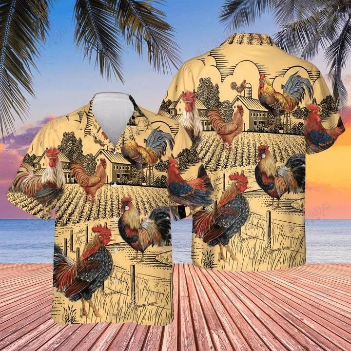 Farm Rooster Aloha Hawaii Shirt Colorful Short Sleeve Summer Beach Casual For Men And Women Ha59855