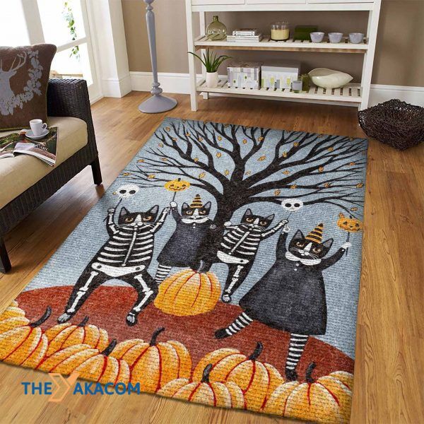 Cats Enjoy Halloween Happy Halloween Rectangle Area Rug Floor Decor